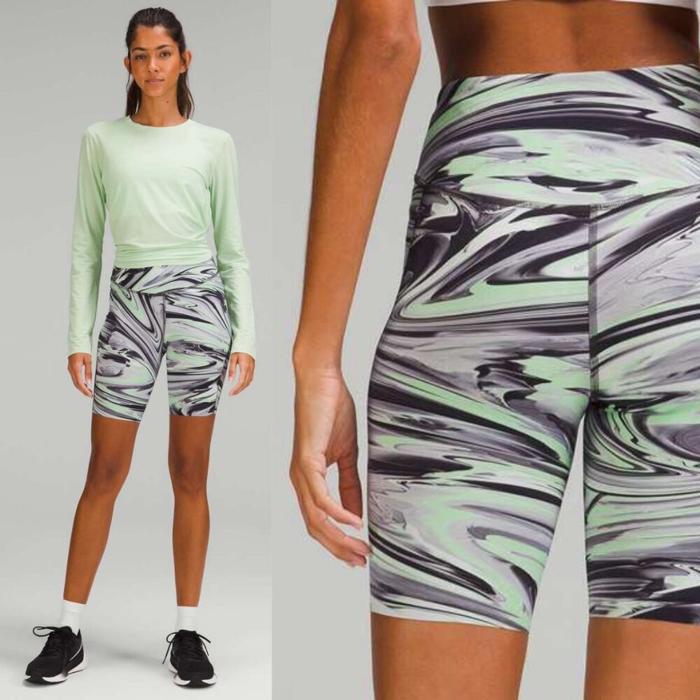 Lululemon Base Pace High-Rise Short 8" Nulux In Paint Glide Warp Multi Size 6